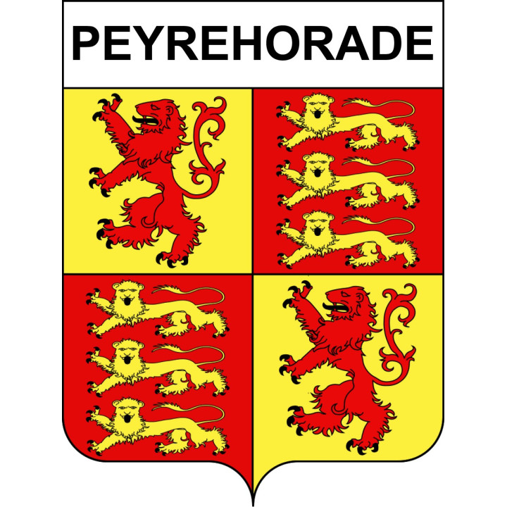 Pegatinas escudo de armas de Peyrehorade adhesivo de la etiqueta engomada
