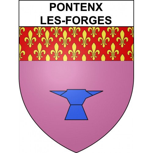 Pontenx-les-Forges 40 ville sticker blason écusson autocollant adhésif