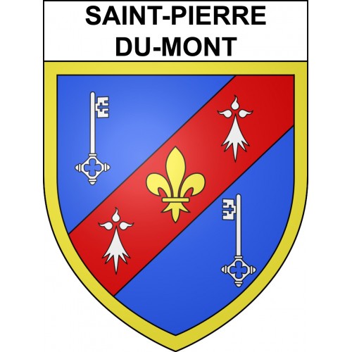 Pegatinas escudo de armas de Saint-Pierre-du-Mont adhesivo de la etiqueta engomada