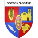 Pegatinas escudo de armas de Sorde-l'Abbaye adhesivo de la etiqueta engomada