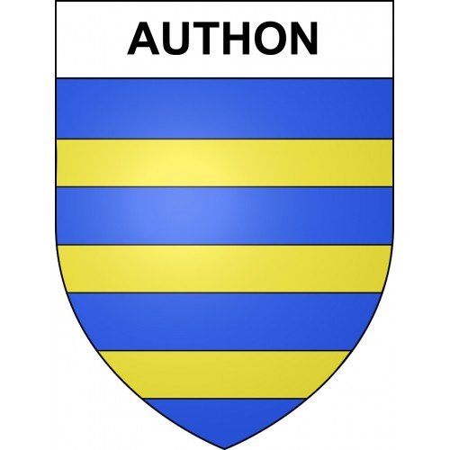 Pegatinas escudo de armas de Authon adhesivo de la etiqueta engomada