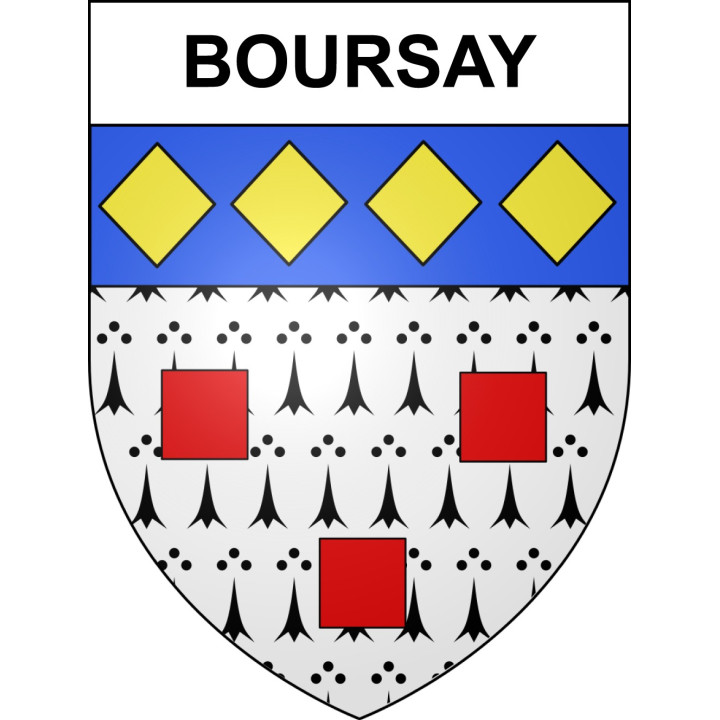 Pegatinas escudo de armas de Boursay adhesivo de la etiqueta engomada
