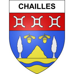 Pegatinas escudo de armas de Chailles adhesivo de la etiqueta engomada