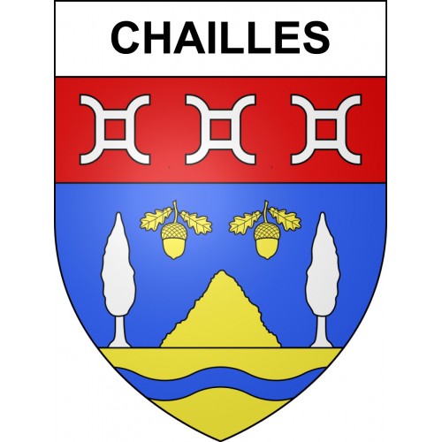 Pegatinas escudo de armas de Chailles adhesivo de la etiqueta engomada
