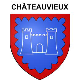Châteauvieux 41 ville sticker blason écusson autocollant adhésif