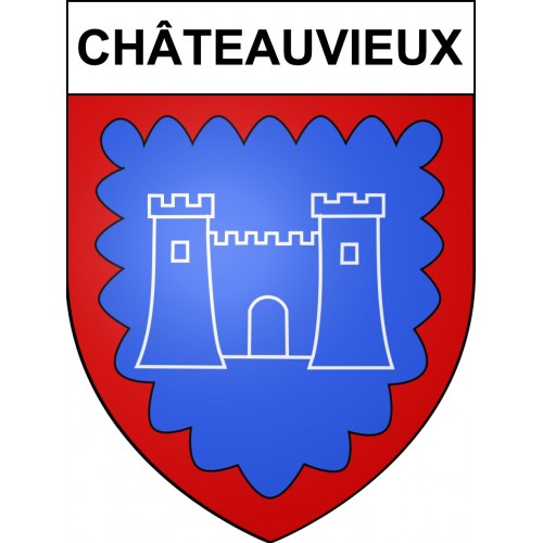 Châteauvieux 41 ville sticker blason écusson autocollant adhésif