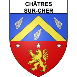 Pegatinas escudo de armas de Châtres-sur-Cher adhesivo de la etiqueta engomada