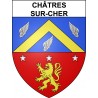 Pegatinas escudo de armas de Châtres-sur-Cher adhesivo de la etiqueta engomada
