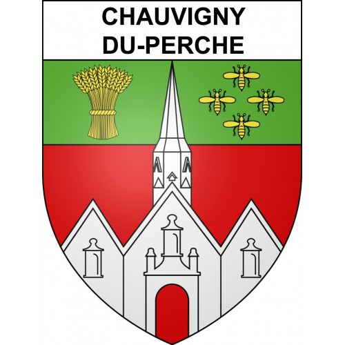 Chauvigny-du-Perche 41 ville sticker blason écusson autocollant adhésif