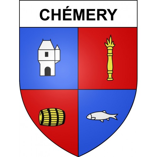 Pegatinas escudo de armas de Chémery adhesivo de la etiqueta engomada