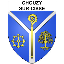 Pegatinas escudo de armas de Chouzy-sur-Cisse adhesivo de la etiqueta engomada