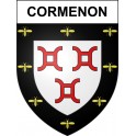 Pegatinas escudo de armas de Cormenon adhesivo de la etiqueta engomada