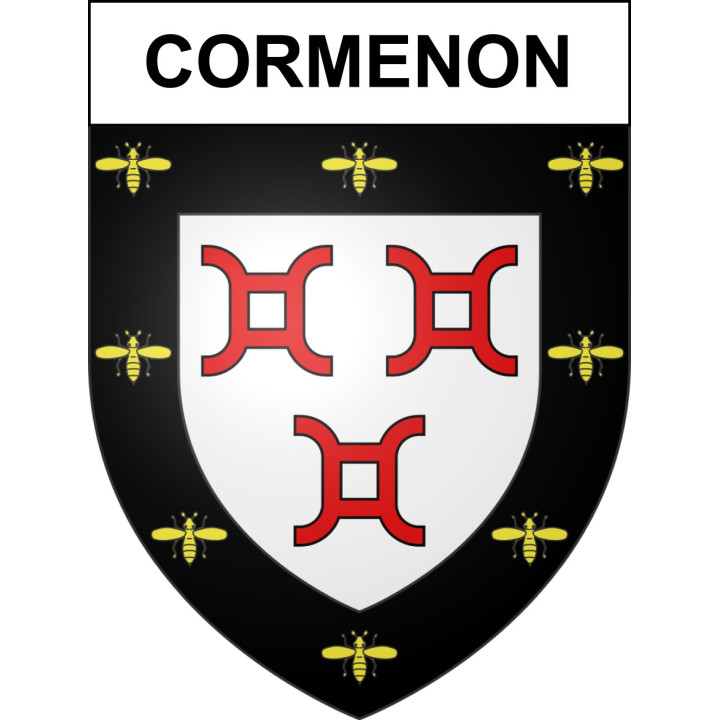 Pegatinas escudo de armas de Cormenon adhesivo de la etiqueta engomada