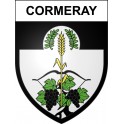 Pegatinas escudo de armas de Cormeray adhesivo de la etiqueta engomada