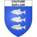 Pegatinas escudo de armas de Couture-sur-Loir adhesivo de la etiqueta engomada