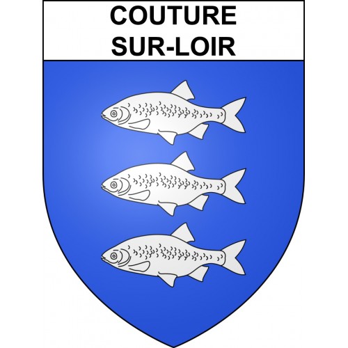 Pegatinas escudo de armas de Couture-sur-Loir adhesivo de la etiqueta engomada