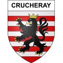 Pegatinas escudo de armas de Crucheray adhesivo de la etiqueta engomada
