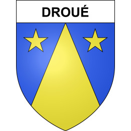 Droué 41 ville sticker blason écusson autocollant adhésif