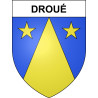 Pegatinas escudo de armas de Droué adhesivo de la etiqueta engomada