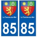 85 La Tranche-sur-Mer ville autocollant plaque blason 