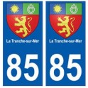 85 La Tranche-sur-Mer città adesivo piastra stemma 