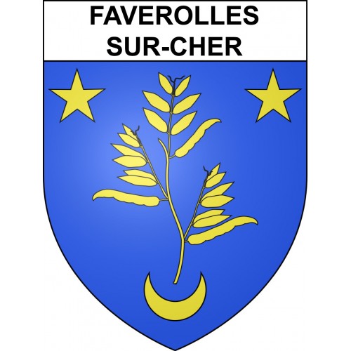 Faverolles-sur-Cher 41 ville sticker blason écusson autocollant adhésif