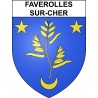 Pegatinas escudo de armas de Faverolles-sur-Cher adhesivo de la etiqueta engomada
