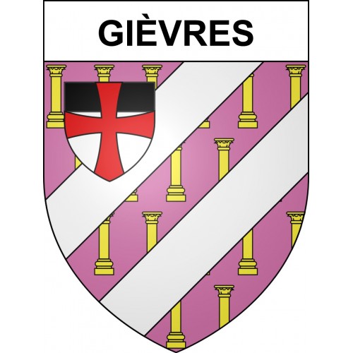 Pegatinas escudo de armas de Gièvres adhesivo de la etiqueta engomada