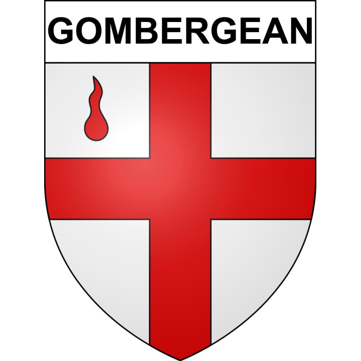 Pegatinas escudo de armas de Gombergean adhesivo de la etiqueta engomada