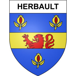 Pegatinas escudo de armas de Herbault adhesivo de la etiqueta engomada