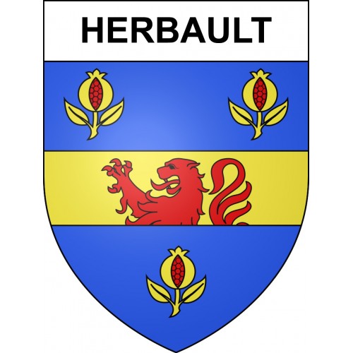 Pegatinas escudo de armas de Herbault adhesivo de la etiqueta engomada