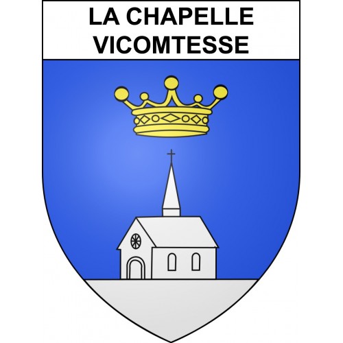 Pegatinas escudo de armas de La Chapelle-Vicomtesse adhesivo de la etiqueta engomada