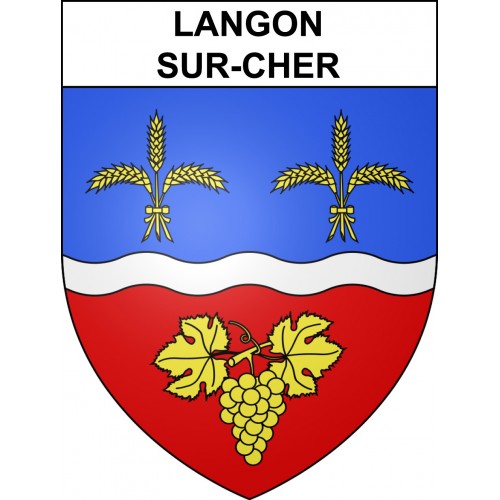 Langon-sur-Cher 41 ville sticker blason écusson autocollant adhésif