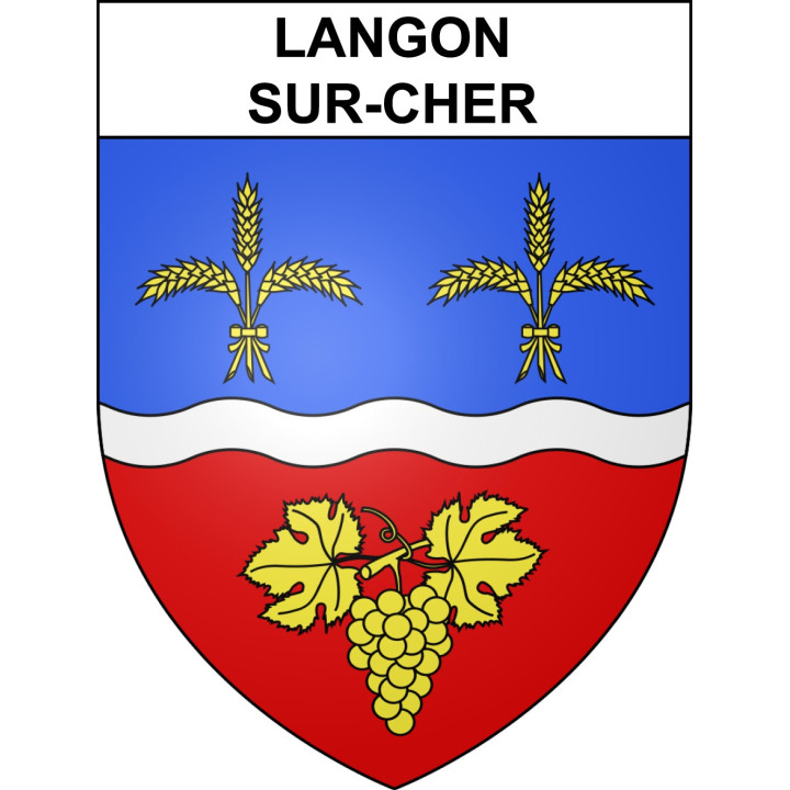 Langon-sur-Cher 41 ville sticker blason écusson autocollant adhésif