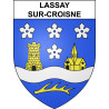 Pegatinas escudo de armas de Lassay-sur-Croisne adhesivo de la etiqueta engomada