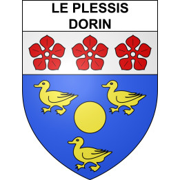 Pegatinas escudo de armas de Le Plessis-Dorin adhesivo de la etiqueta engomada