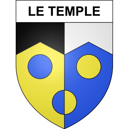 Pegatinas escudo de armas de Le Temple adhesivo de la etiqueta engomada