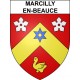 Pegatinas escudo de armas de Marcilly-en-Beauce adhesivo de la etiqueta engomada