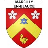 Pegatinas escudo de armas de Marcilly-en-Beauce adhesivo de la etiqueta engomada