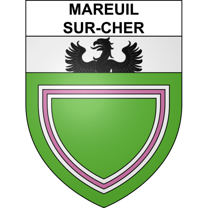 Pegatinas escudo de armas de Mareuil-sur-Cher adhesivo de la etiqueta engomada