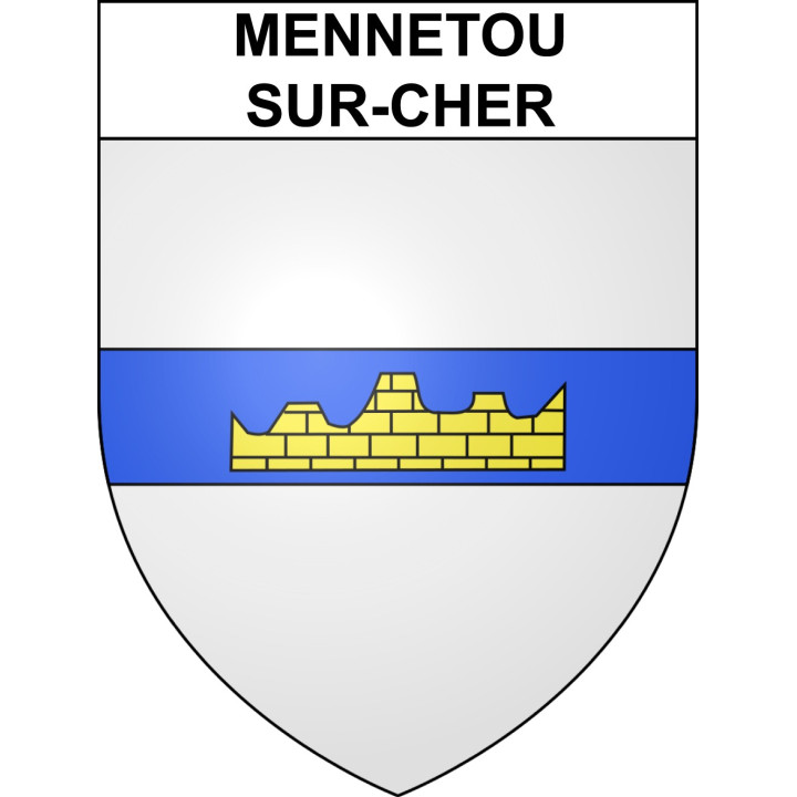 Pegatinas escudo de armas de Mennetou-sur-Cher adhesivo de la etiqueta engomada