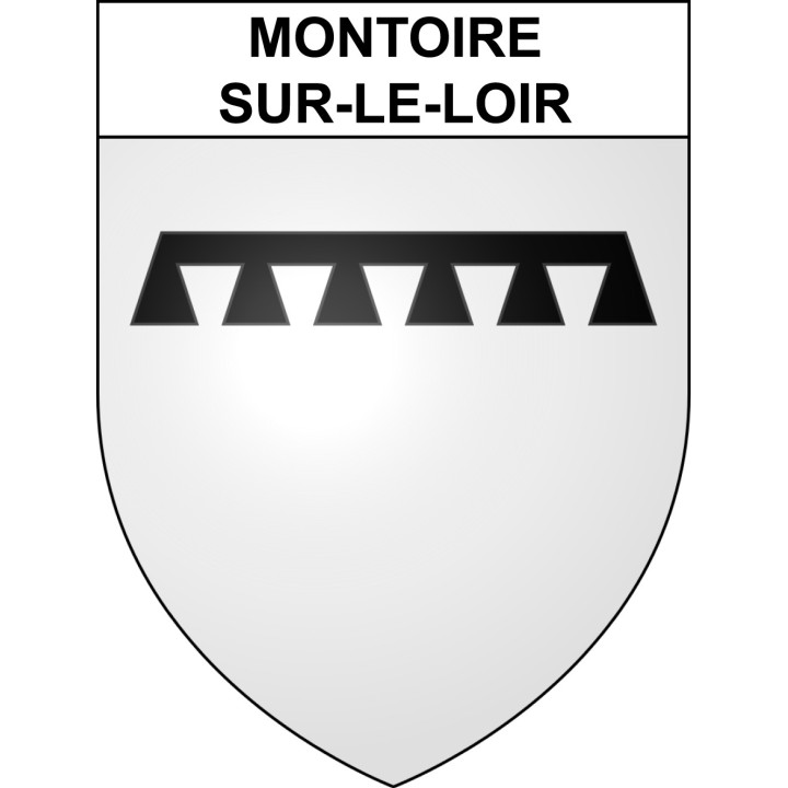 Pegatinas escudo de armas de Montoire-sur-le-Loir adhesivo de la etiqueta engomada
