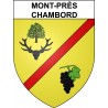 Pegatinas escudo de armas de Mont-près-Chambord adhesivo de la etiqueta engomada