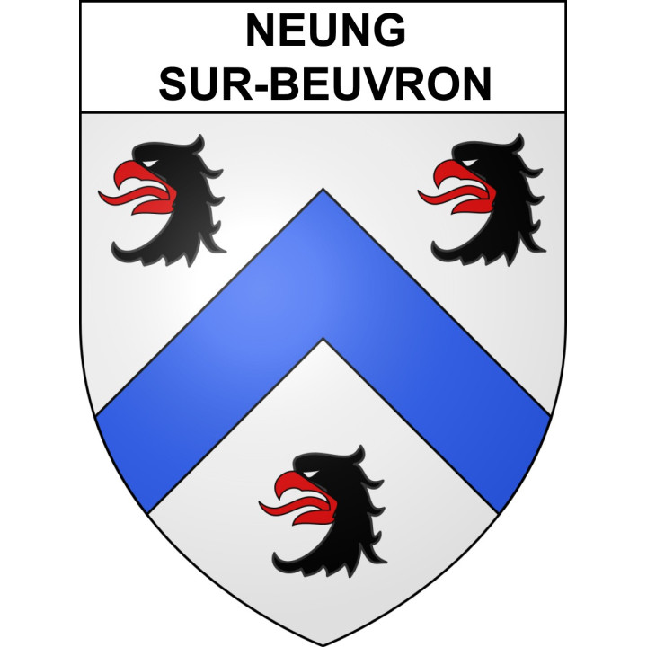 Pegatinas escudo de armas de Neung-sur-Beuvron adhesivo de la etiqueta engomada