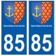 85 Saint-Gilles-Croix-de-Vie ville autocollant plaque blason 