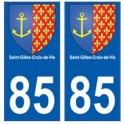 85 Saint-Gilles-Croix-de-Vie ville autocollant plaque blason 