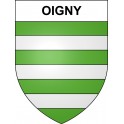 Pegatinas escudo de armas de Oigny adhesivo de la etiqueta engomada