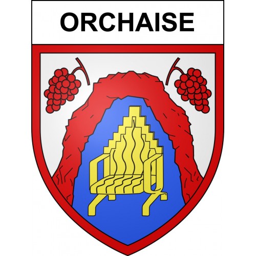 Pegatinas escudo de armas de Orchaise adhesivo de la etiqueta engomada
