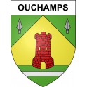Pegatinas escudo de armas de Ouchamps adhesivo de la etiqueta engomada
