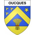 Pegatinas escudo de armas de Oucques adhesivo de la etiqueta engomada